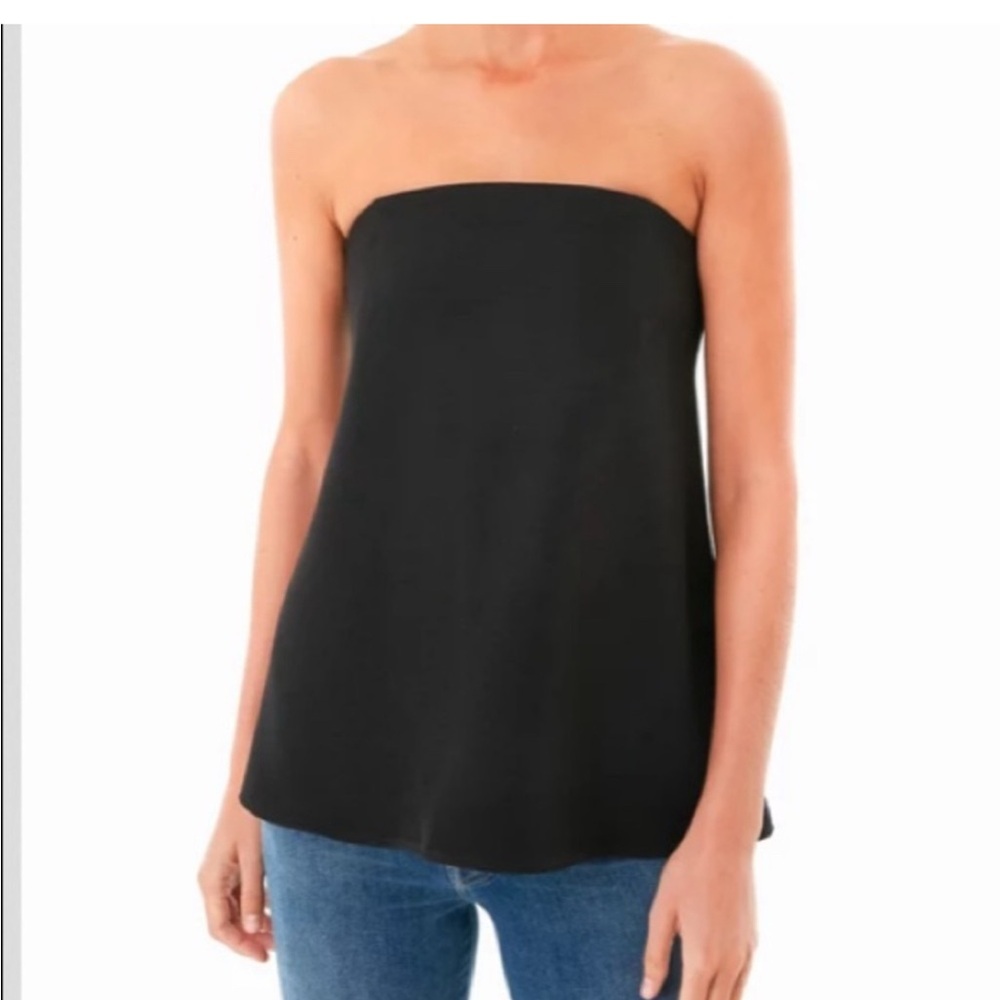 TUCKERNUCK Strapless Black Crepe Marin Top. size M. New with tag.
